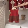 Ropa de una pieza sin mangas de verano para bebé para los Cien Días y el Primer Año del Bebé Súper Linda Estilo Chino Hombros Anchos Nezha Bata Delgada