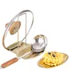 Aço inoxidável Pot Cover Rack Amazon Storage Rack Punch-Free Desktop Drain Tray Holder prateleira removível Sopa Spoon Rack
