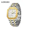 Reloj Longbo comercio exterior transfronterizo superventas reloj para hombre esfera octogonal moderno de negocios impermeable correa de acero reloj de cuarzo