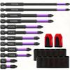 Kit de Brocas Cruzadas Magnéticas Resistentes a Impacto Aço S2 Antiderrapante 21 Peças Dente Antiderrapante Base de Anel Magnético Broca de Chave de Fenda