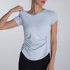 Nuevas Blusas de Ropa de Yoga para Mujer Cuello en V Deportes Fitness Camiseta Corta Running al Aire Libre Secado Rápido Yoga Manga Corta Verano