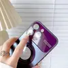 Funda con espejo protector de ventana grande de succión magnética con logo, adecuada para carcasa de teléfono móvil iPhone 15, cubierta protectora de carga mate Apple 14 13