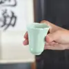 Taza en forma de flor de celadón de Longquan cerámica Gongfu juego de té taza de anfitrión taza individual para el hogar personal taza para degustación de té degustación de aroma taza de té