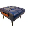 Taburete Pequeño Estilo Lujo Ligero para Sala de Estar, Mesa de Café, Sofá, Uso en Casa, Taburete Bajo, Reposapiés, Taburete para Cambiar Zapatos, Otomana de Cuero para Entrada