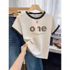 Atuendo Versátil de Verano Estilo Coreano, Camiseta de Algodón Puro de Gama Alta con Costuras de Color Contrastante en el Escote, Camiseta de Manga Corta con Cuello Redondo y Hombro Regular para Mujer