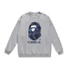 Moletom Terry com Gola Redonda Estampado de Cabeça de Macaco Marca Tendência Outono e Inverno Novo Moda Hip-Hop Unissex Ins Transfronteiriço