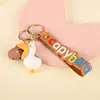 Llavero de goma suave de PVC, llavero de capibara lindo de dibujos animados, colgante creativo, accesorio de decoración personalizado para bricolaje, personalización