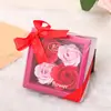 Caja de Regalo de Flores de Jabón de 4 Rosas Cumpleaños Tanabata Día de San Valentín Caja de Regalo de Flores de Rosa Flor de Jabón de Simulación Multifuncional