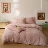 Conjunto de Quatro Peças em Algodão Lavado Estilo Japonês Muji, Conjunto Xadrez Simples Color Blocking Premium Ultra Fino para Casa, Xadrez de Algodão Puro
