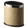 GPX-45B descubierto hogar hotel baño habitación cubo de basura de cuero negro Oval doble capa cubo de habitación