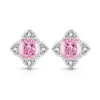 Pendientes de Trébol de la Suerte Cortados en Forma de Flor de Hielo de Piedras Preciosas de Colores de Venta Caliente Transfronteriza Bañados en Oro Real Pendientes de Flor de Diamante de Alto Carbono Transmisión en Vivo Dropshipping