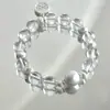 Pulsera de Cristal Natural para Estabilizar Emociones, Pulsera de Cristal Blanco, Simple y Minimalista, Lujo Ligero, de Nicho y Exquisita, Regalo para Mejor Amiga