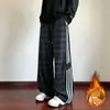 Outono Inverno Tie-dye Sujo Sujo Calças Masculinas Marca Tendência Estilo Americano Calças de Perna Larga Listradas Soltas Tamanho Grande Casual Perna Reta Calças Esportivas Atacado