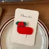 Pasador Navideño Pom.Kr Coreano Pasador de Punto Navideño para Niños Tocado Tela Hecho a Mano Pinza para Flequillo Pinza Lateral