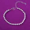 Coreano Estilo Coreano Brilhante Contas de Buda Banhado a Prata Pulseira Contas Simples Diário Moda Feminina Corrente de Contas Redondas Fabricante Atacado