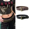 Cinto Casual Punk Cinto Decorativo Largo Feminino Cinto Simples Combina com Tudo Moda Estilo Coreano Cinto de Rebite com Saia