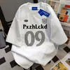 Algodão 100% Verão Street Style Solta Emagrecedora Comprimento Médio Gola Redonda Manga Curta Camiseta Masculina Feminina Par Top