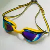 Gafas de Natación Profesionales de Carreras de Marco Pequeño de Alta Calidad para Adultos, Gafas de Natación Electroplateadas Antivaho de Alta Definición para Competición y Entrenamiento, Personalizables