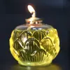 Fabricantes de lamparina de manteiga de cristal vela sem fumaça 24 horas lamparina a óleo de Buda concha de lótus isolada lamparina de vela de manteiga líquida