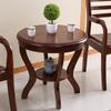 Mesa de centro pequena de madeira maciça Mesa de lazer para casa Mesa de varanda Mesa e cadeira para sala de estar Conjunto de três peças Chinês simples Mesa redonda pequena para apartamento pequeno