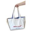 Bolso de mano Yeyu de gran capacidad, bolso de hombro con rayas de doble cara, bolso de lona con bordado texturizado para estudiantes, bolso general
