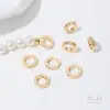 Retenção de Cor Forte Ouro 14K Preenchido Anel Fechado Grande com Duas Aberturas Bobina Oculta Acessórios de Finalização de Conexão para Joias Artesanais DIY com Contas