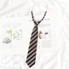 Corbata marrón de marca H para mujer, estilo universitario, jk, japonesa, de rayas cortas y sueltas, corbata de mano dk para hombre, ideal para la escuela.