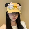 Boné de Baseball Pequeno Amarelo Creme DIY para Mulheres, Estilo Fino de Verão, Emagrecimento Facial, Chapéu Bico de Pato Pequeno para Passeio, Novo Modelo 2025