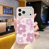 Capa de Celular de Silicone Líquido Macaron com Textura Floral Fresca para iPhone 18 Capa Protetora Anti-Suor Apple 16