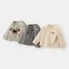 Camiseta de manga larga ropa de invierno ropa engrosada bebé otoño e invierno capa base con terciopelo top para niños top de cuello semi-alto