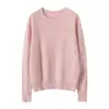 Suéter Elegante Versátil de Otoño e Invierno de Cuello Redondo para Mujer Suelto Tejido Interior 100% Cachemira Pura Top Base Amigable con la Piel