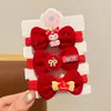 Goma para el Pelo Roja con Lazo para Niñas Pequeñas, Banda Elástica de Alta Elasticidad que No Daña el Cabello, Cuerda para el Pelo Accesorio para el Cabello Sanrio