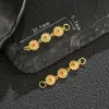 Plata de Ley S925 Chapada en Oro Girasol Dorado Antiguo Cadena de Tres Secciones Accesorio DIY Pulsera Versátil de Moda Accesorio de Cadena de Extensión
