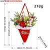 Chapéu de Natal Luminoso Criativo Pingente de Decoração Árvore de Natal Plantas Verdes Artificiais Folhas de Pinheiro Pendurado na Porta Suprimentos de Decoração para Árvore de Natal