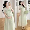 Nuevo Vestido de Maternidad Verano 2026, Fresco y Elegante de Tencel Holgado de Moda Talla Grande