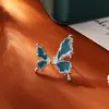 Brincos Assimétricos com Gotejamento de Tinta de Borboleta Batendo Dopamina Moda de Alto Padrão Brincos Elegantes Acessórios Frescos e Doces