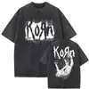 2025 Estilo Nuevo Lavado Vintage Banda de Rock Korn Falling Away from Me Camiseta Algodón