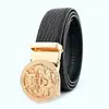 Cinturón de Cuero Personalizado para Hombre Estilo Nuevo Venta al por Mayor Tótem de Dragón Hebilla Automática de Aleación Costura con Patrón de Búfalo Cinturón Transfronterizo para Pantalones en Stock