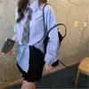 Camisa Estilo JK Preppy Japonés Nuevo Diseño Primavera y Otoño 2021 Camisa de Manga Larga Blanco Lechoso Aqua
