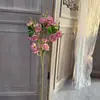 Rosas artificiales de múltiples cabezas para bodas, arreglos de escenas con flores artificiales, decoración del hogar, adornos de flores artificiales, flores artificiales de comercio exterior