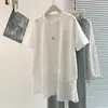 Nuevo Diseño Estilo Coreano de Verano con Paneles Amplios de Color Contrastante, Camiseta Casual Versátil de Manga Corta Ajustada, Top Sencillo para Ponerse