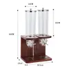 Dispensador Creativo de Avena de Doble Cabezal Tanque de Almacenamiento de Granos de Cereal para Avena Asiento de Madera para Buffet Trituradora de Trigo Comercial