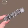 Nuevo pasador de pelo de pedrería de diamantes completos, elegante pinza para flequillo delantero, accesorio para el cabello para arreglar mechones sueltos