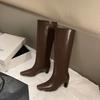 Súper Cómodas~ Botas Largas de Tacón Alto Que Te Hacen Ver Más Delgada, Botas Largas de Piel Genuina para Mujer, Zapatos de Mujer Otoño e Invierno 2026, Botas de Tacón Grueso, Estilo Coreano