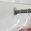 Barra para Armario, Barra Gruesa de Aleación de Aluminio sin Taladro para Colgar Ropa, Barra Fija con Brida sin Taladro para Secar Ropa en Balcón