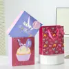 Bolsa de Regalo de Papel con Lazo Rosa Láser Recubierto en Polvo para Pastel de Cumpleaños Bolsa de Compras Bolsa de Papel Bolsa Tote