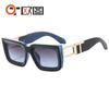Gafas de sol cuadradas de montura grande a juego de colores decoración de letras OT adecuadas para hombres y mujeres gafas de sol de moda 4388