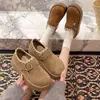 Zapatos Birkenstock de mujer de suela simple retro, nueva moda de otoño 2026, versátiles, de suela blanda, de suela gruesa, que aumentan la altura, zapatos Birkenstock completamente cerrados