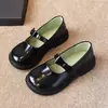 BabeYou 2024 Primavera e Outono Novos Sapatos de Couro de Princesa para Meninas Sapatos Individuais Infantis Sapatos de Couro Branco para Meninas Estilo Britânico