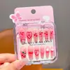 Pegatinas de Uñas Infantiles de Dibujos Animados Kuromi Largas Desmontables Usables Pegatinas de Uñas para Niñas Pegatinas de Arte de Uñas Juguete Pegamento de Gelatina